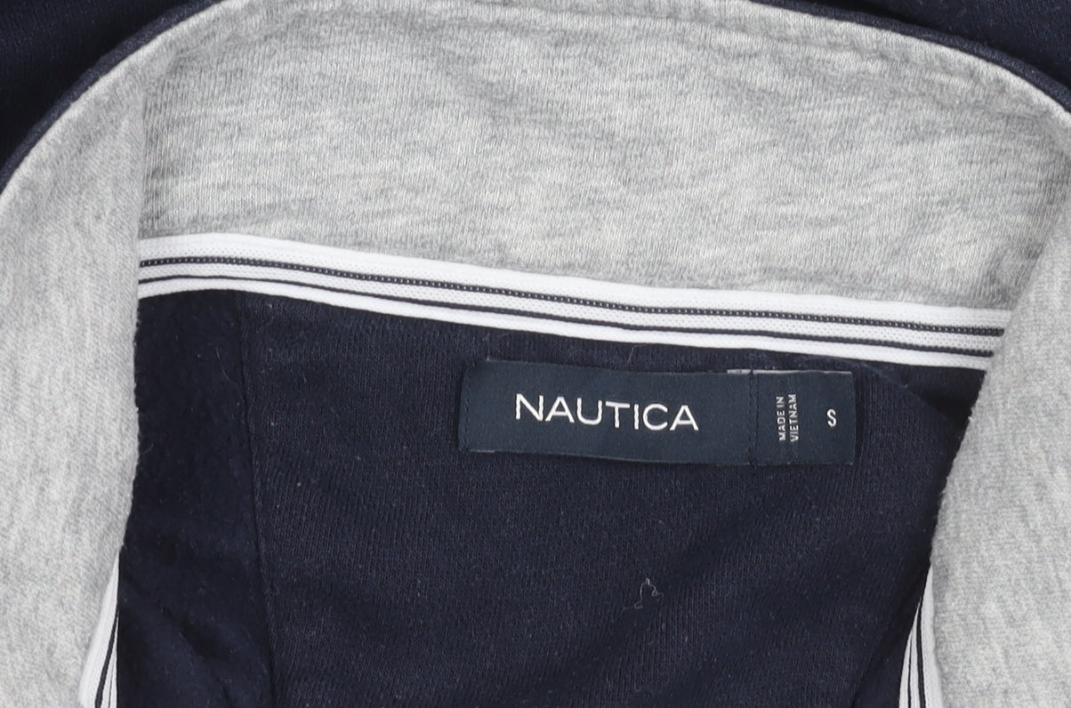 Additional view of Nautica unisex blue small 1/4 zip pullover sweatshirt cotton blend