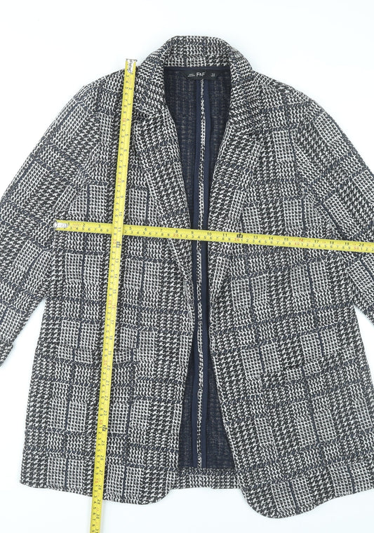 F&F Women's Grey Check Coat UK 12 Mid-Length Overcoat