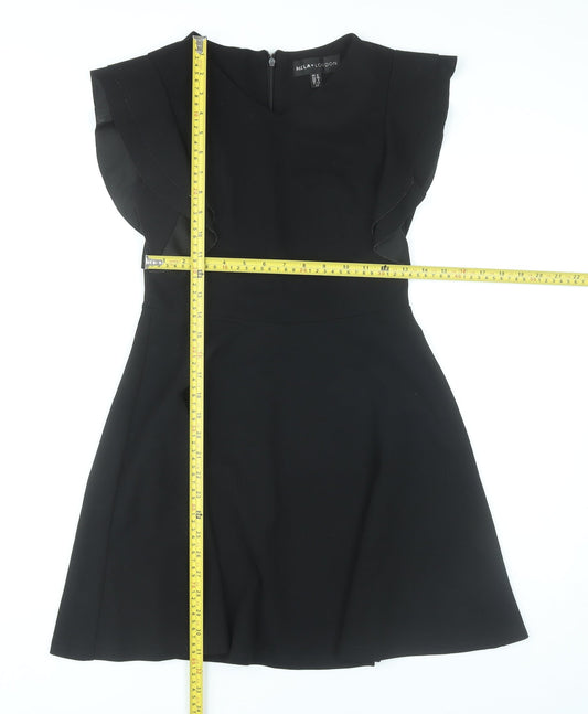 Mela London Women’s Black Size 8 Fit & Flare Knee Length Dress