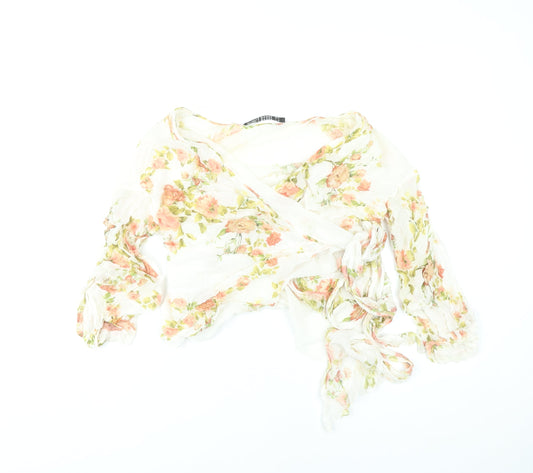 Womens UK Size S Zara Multicoloured Wrap Blouse