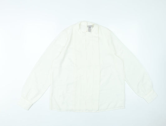 Womens UK Size M H&M Ivory Basic Blouse