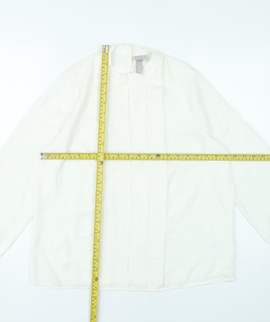 Womens UK Size M H&M Ivory Basic Blouse