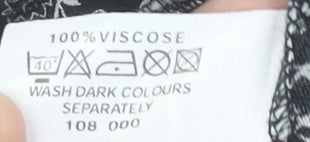 Bonmarché Womens Black Size 20 A-Line Floral Knee Length Skirt