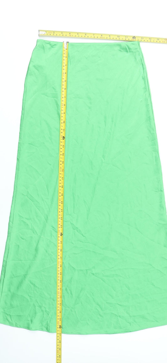 MNG Women’s Green A-Line Long Skirt Size S Polyester Casual