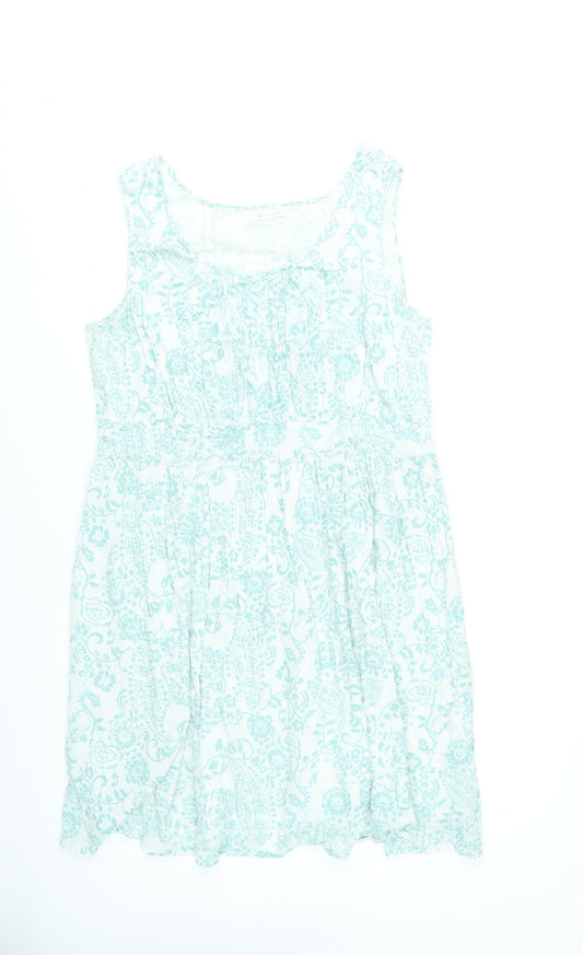 Rare Earth Women Blue Floral A-Line Summer Dress Size 18