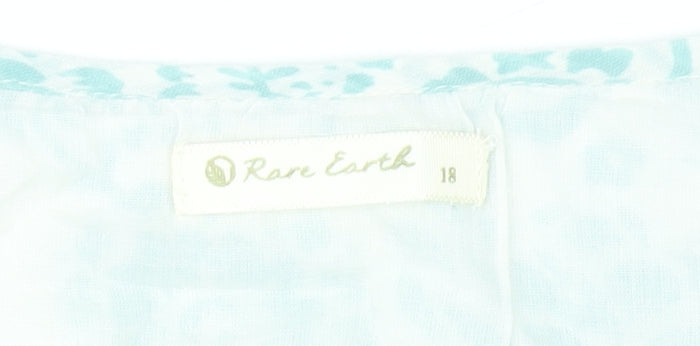 Rare Earth Women Blue Floral A-Line Summer Dress Size 18