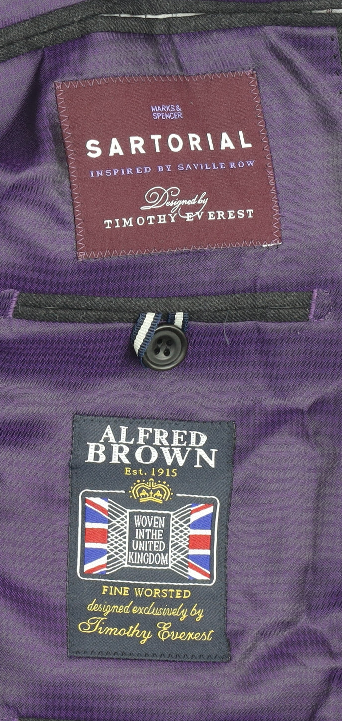 Mens UK Size 44 Marks and Spencer Regular Grey Suit Jacket