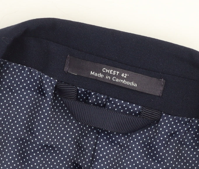 Marks and Spencer Men's Blue Slim Fit Blazer Jacket 42 Chest XL