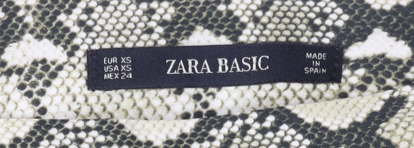 Womens UK Size XS Zara Basic A-Line Knit Skirt