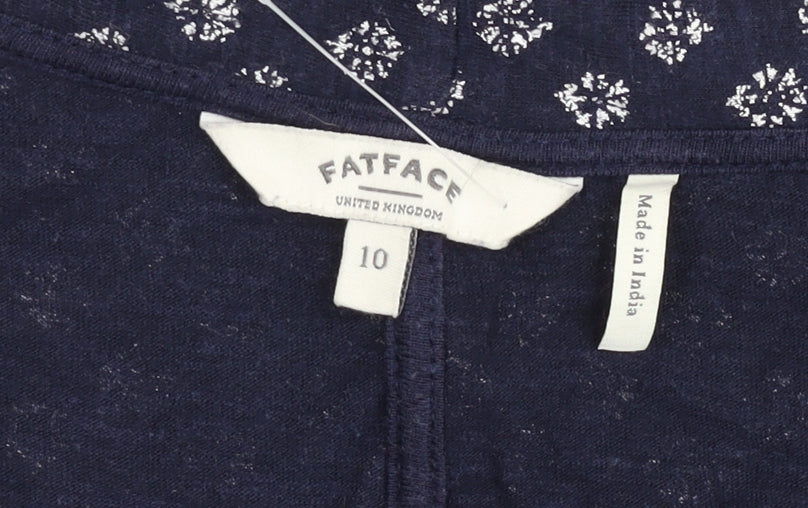 Womens UK Size 10 FatFace Blue Cardigan Jumper