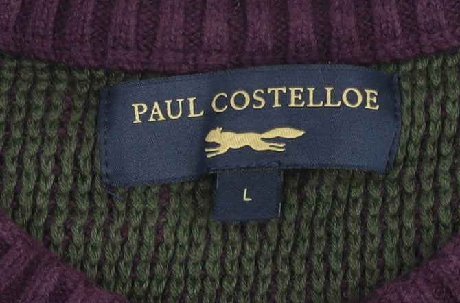 Paul Costelloe Men’s Purple Cotton Knit Jumper Size L