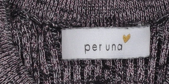 Marks and Spencer Per Una Women Purple Knit Button-Up Top Size 10