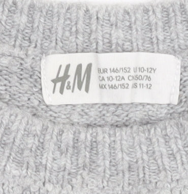 Teens UK Size 12 Slim H&M Grey Pullover Jumper