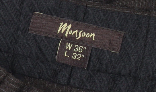 Monsoon Men’s Brown Wool Dress Pants 36W 32L Straight Leg