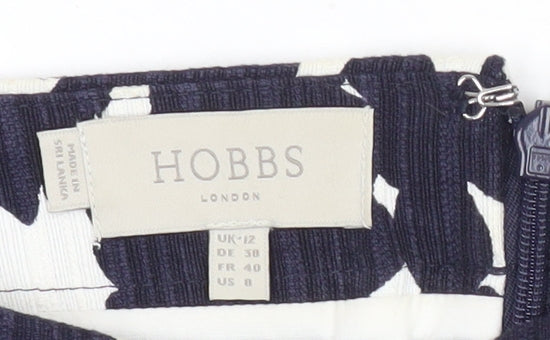 Hobbs Womens Black White Floral Pencil Skirt Size 12 Cotton