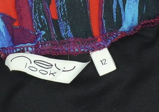 New Look Women’s Multicoloured Floral Midi A-Line Skirt Size 12