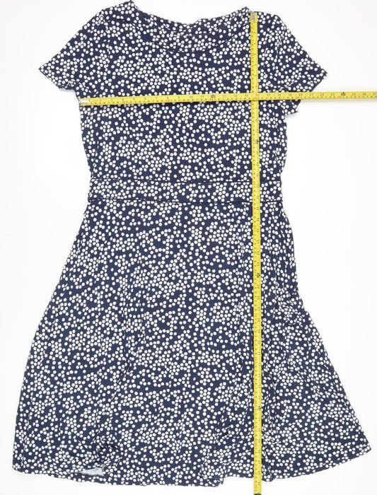 Boden Women's Blue Polka Dot Viscose Elastane Tunic Blouse Size 12