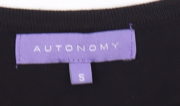 Autonomy Womens Black Red White Geometric Pullover Jumper Size S