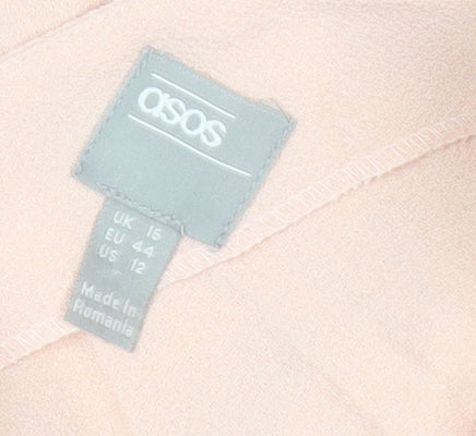ASOS Women's Pink Off Shoulder Bodycon Dress Size 16