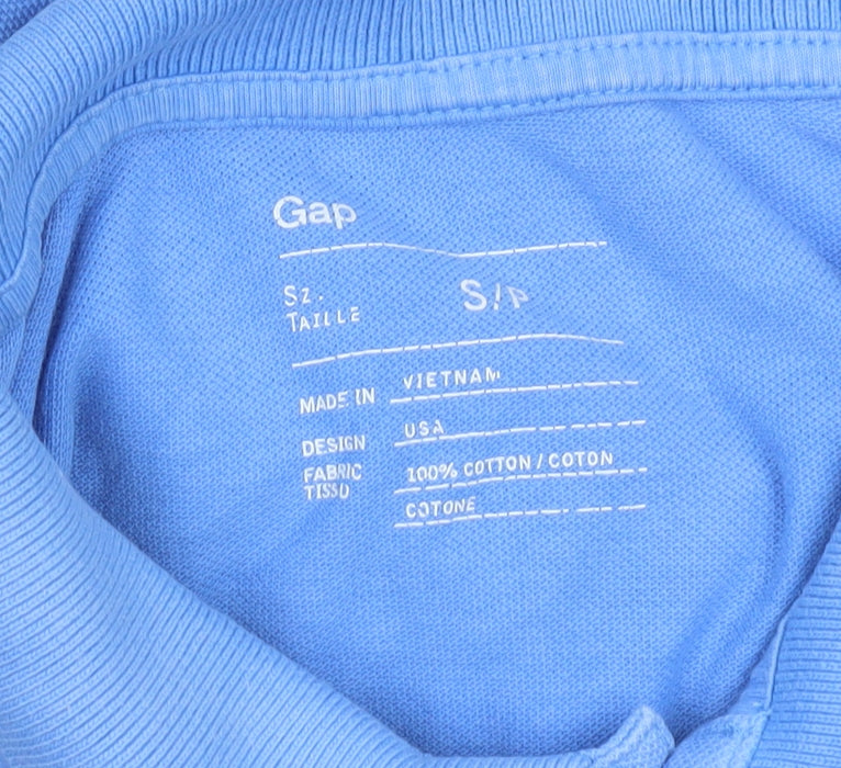 Gap Men's Blue Cotton Polo Shirt Size S Short Sleeve Casual