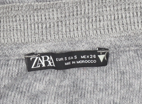 Womens UK Size S Zara Grey Cardigan Jumper