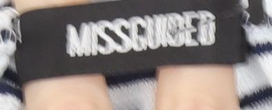 Missguided Women’s White Striped Bodycon Dress Size 6 Off Shoulder