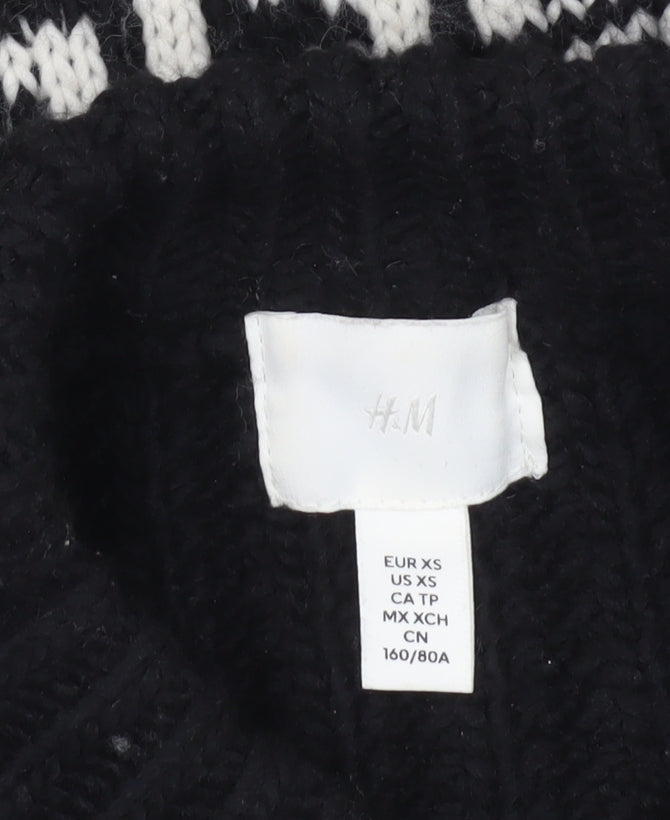 Womens UK Size XS H&M Black Pullover Jumper