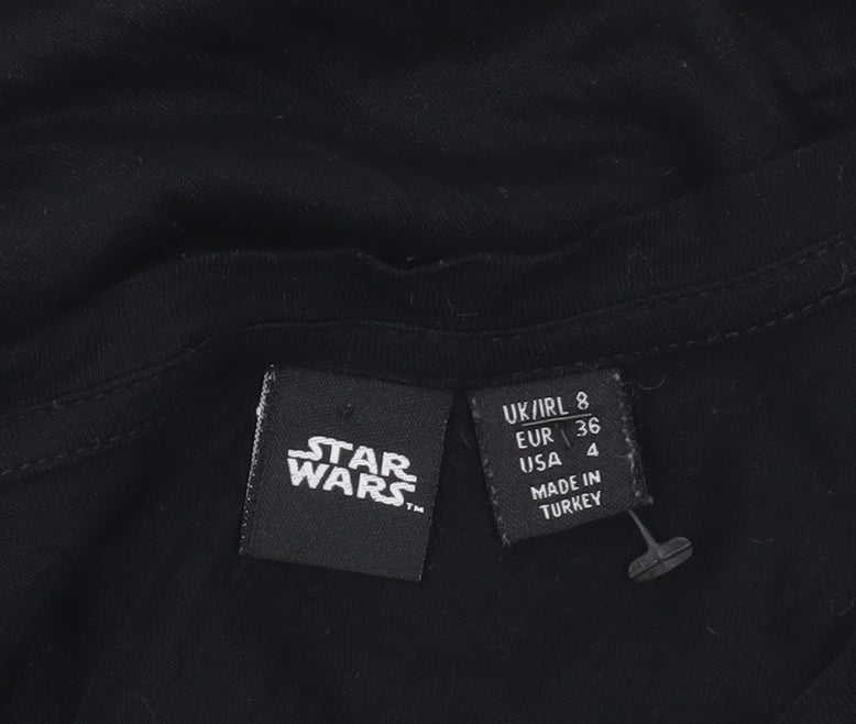 Star Wars Women Black Size 8 Scoop Neck Short Sleeve T-Shirt