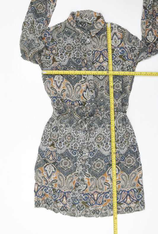George Women’s Multicoloured Paisley Shirt Dress Size 10 Cotton