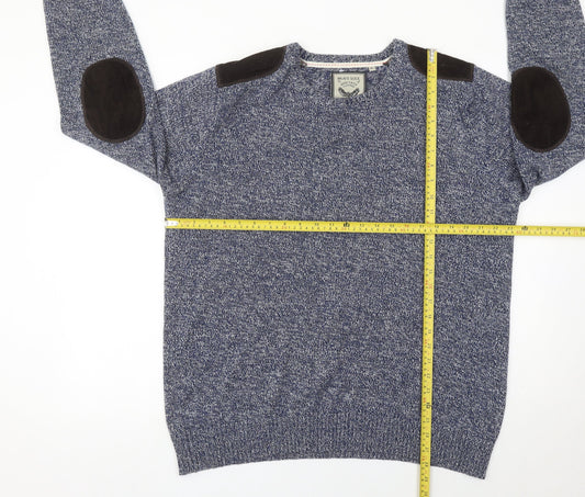 Brave Soul Men's Blue XL Pullover Jumper Crew Neck Cotton Knit