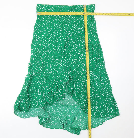 Matalan Women’s Green Polka Dot Flare Midi Skirt Size 12