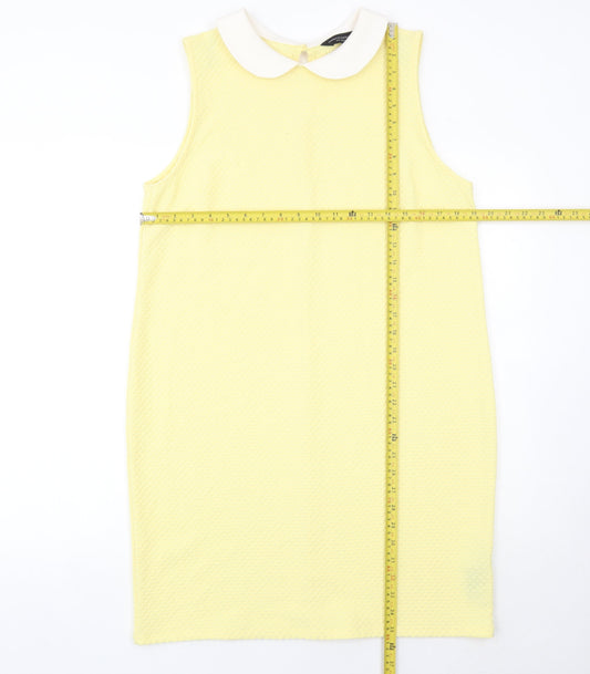 Dorothy Perkins Women’s Yellow Shift Dress Size 14 Collared Sleeveless