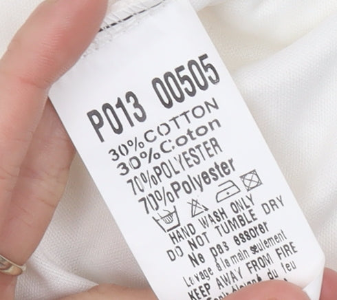 AX Paris Women White Lace Playsuit Size 14 Long Sleeve Party Romper