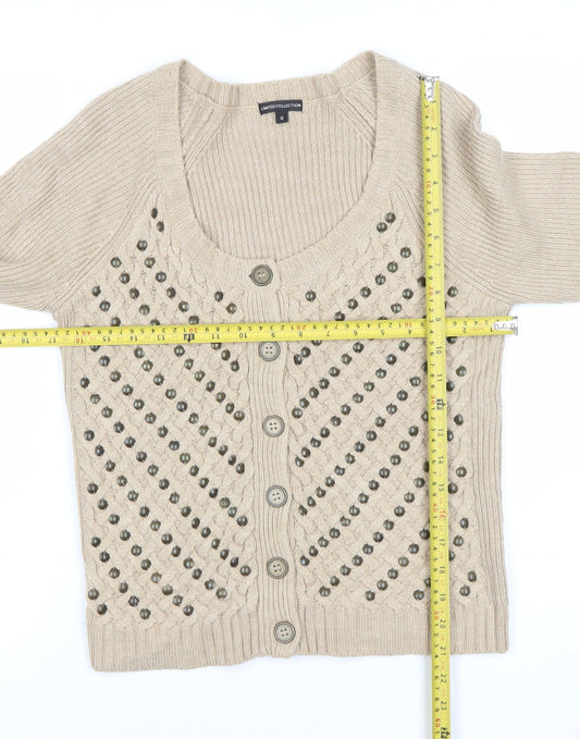 Womens UK Size 12 Marks and Spencer Beige Cardigan Jumper