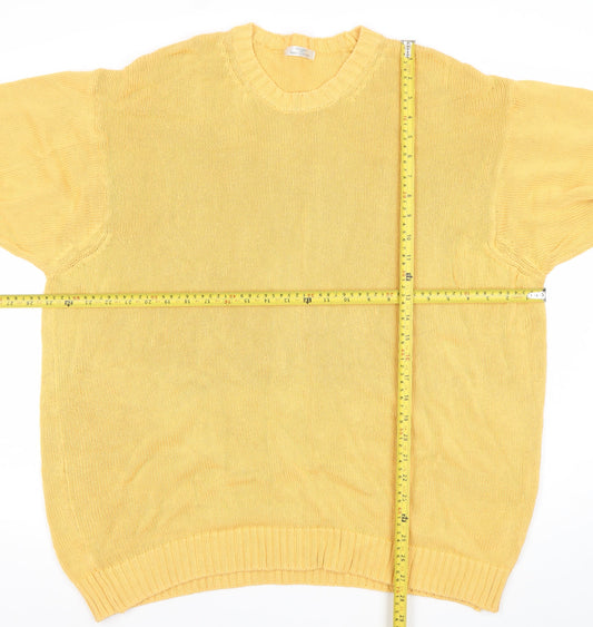 Marks and Spencer Men's Yellow XL Cotton Pullover Jumper