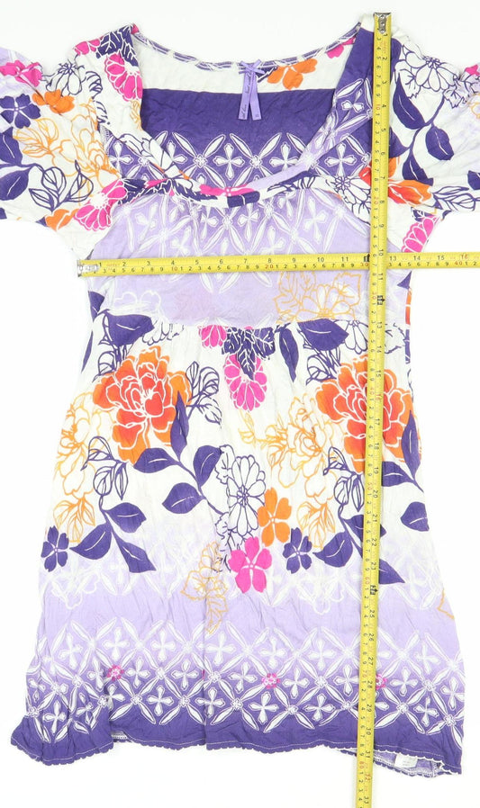 Next Women’s Multicoloured Floral Shift Dress Size 12 Boho Summer