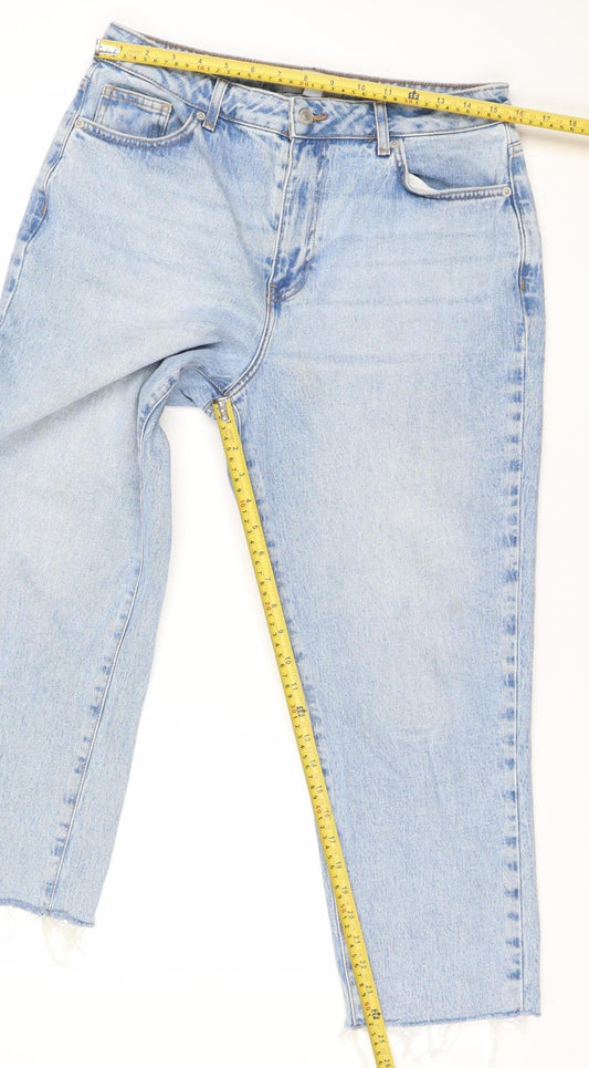 New Look Womens Blue Straight Leg Jeans Size 12 Light Wash