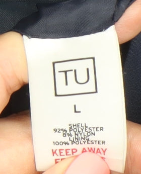 TU Men’s Blue Full Zip Casual Jacket Size L Polyester Nylon