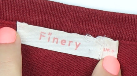 Finery Women Red Size 8 Short Sleeve Crew Neck Jersey Top