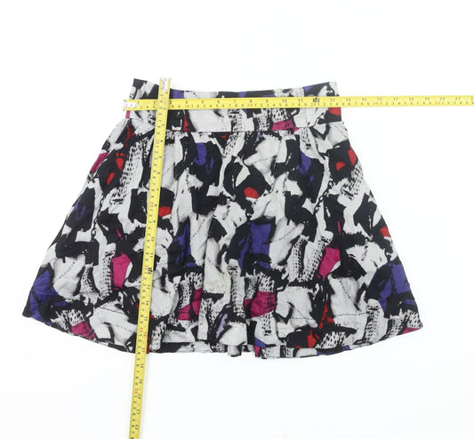 H&M Women’s Multicoloured Skater Skirt Size 10 Cotton Short