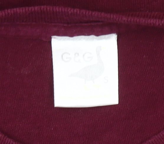 Goose & Gander Men's Red Small Logo Cotton Crew Neck T-Shirt