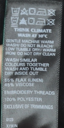 Marks and Spencer Women’s Black Linen Blend Sleeveless A-Line Dress Size 16
