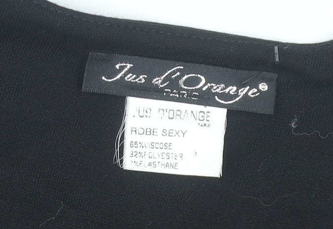 Jus d’Orange Womens Black Lace Bodycon Dress Size M Knee Length