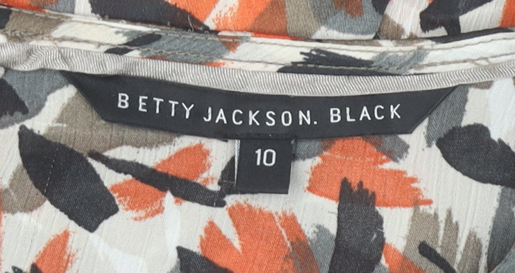 Betty Jackson Black Womens Multicoloured Blouse Size 10 Tunic Style