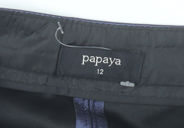 Papaya Womens Blue Size 12 Pencil Skirt Knee Length Lined