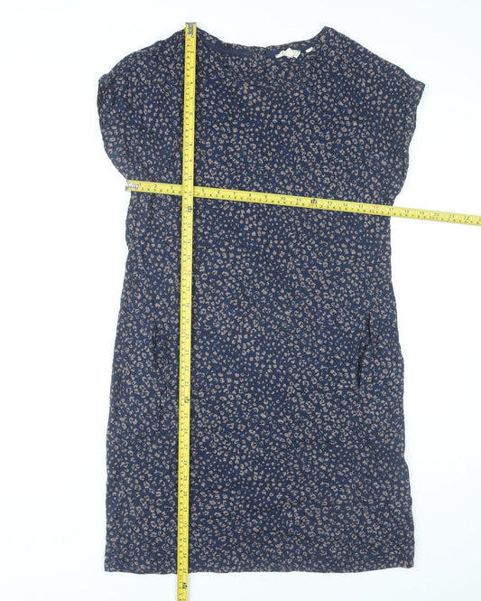 Fat Face Women’s Blue Animal Print Shift Dress Size 8 Cotton Modal