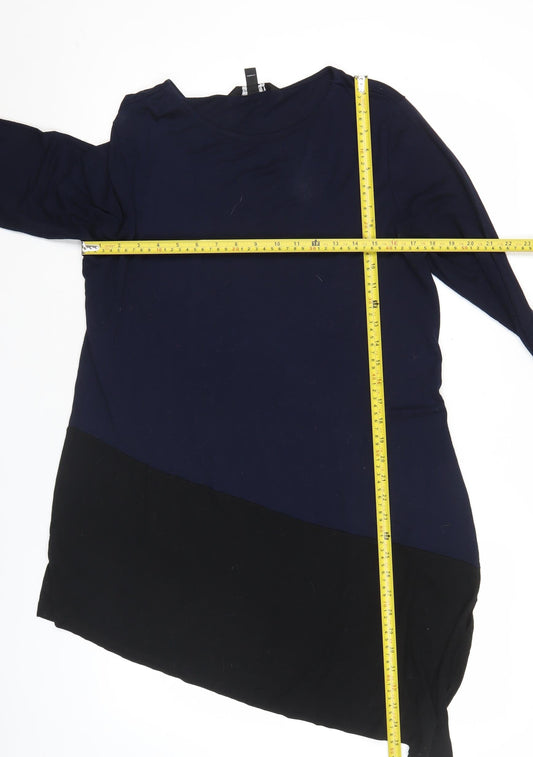 Long Tall Sally Women’s Blue Black Tall Shift Dress Size M Knee Length