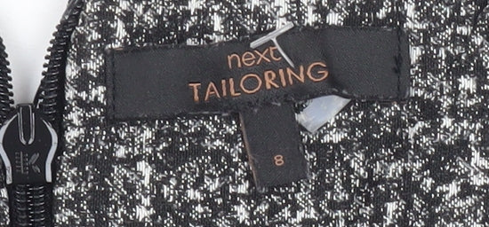 Next Women Grey Black Check Sheath Dress Size 8 Sleeveless Workwear