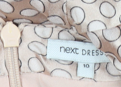 Next Women’s Beige Polka Dot A-Line Sleeveless Dress Size 10