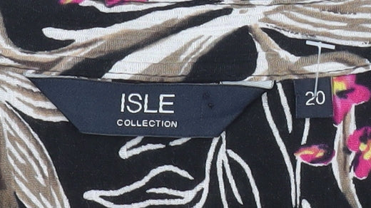 Isle Collection Women's Multicoloured Floral Button-Up Tunic Shirt Size 20